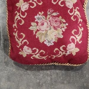 Floral Embroidered Pillow